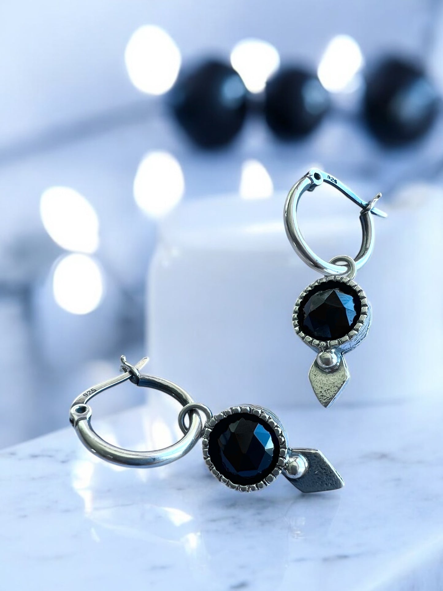 NEW! Aros Niulars Fancy Diamante (Onix negro)