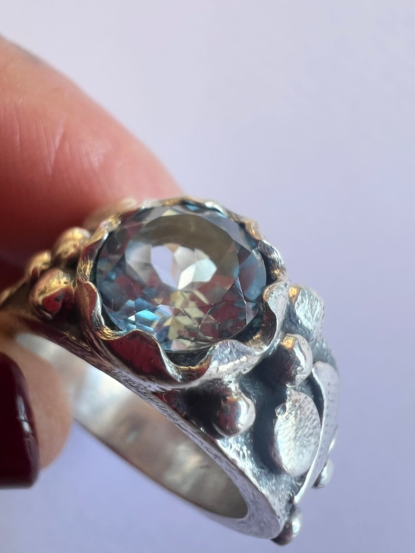 Anillo Galáctik zigzag - Topacio sky - Talla 18