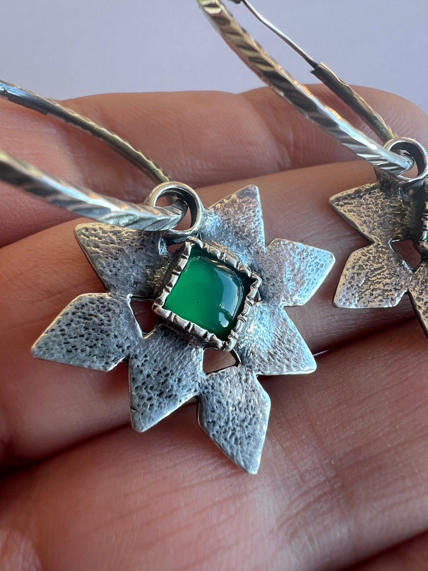 NEW! Aros Niulars Rosa (Ónix verde)