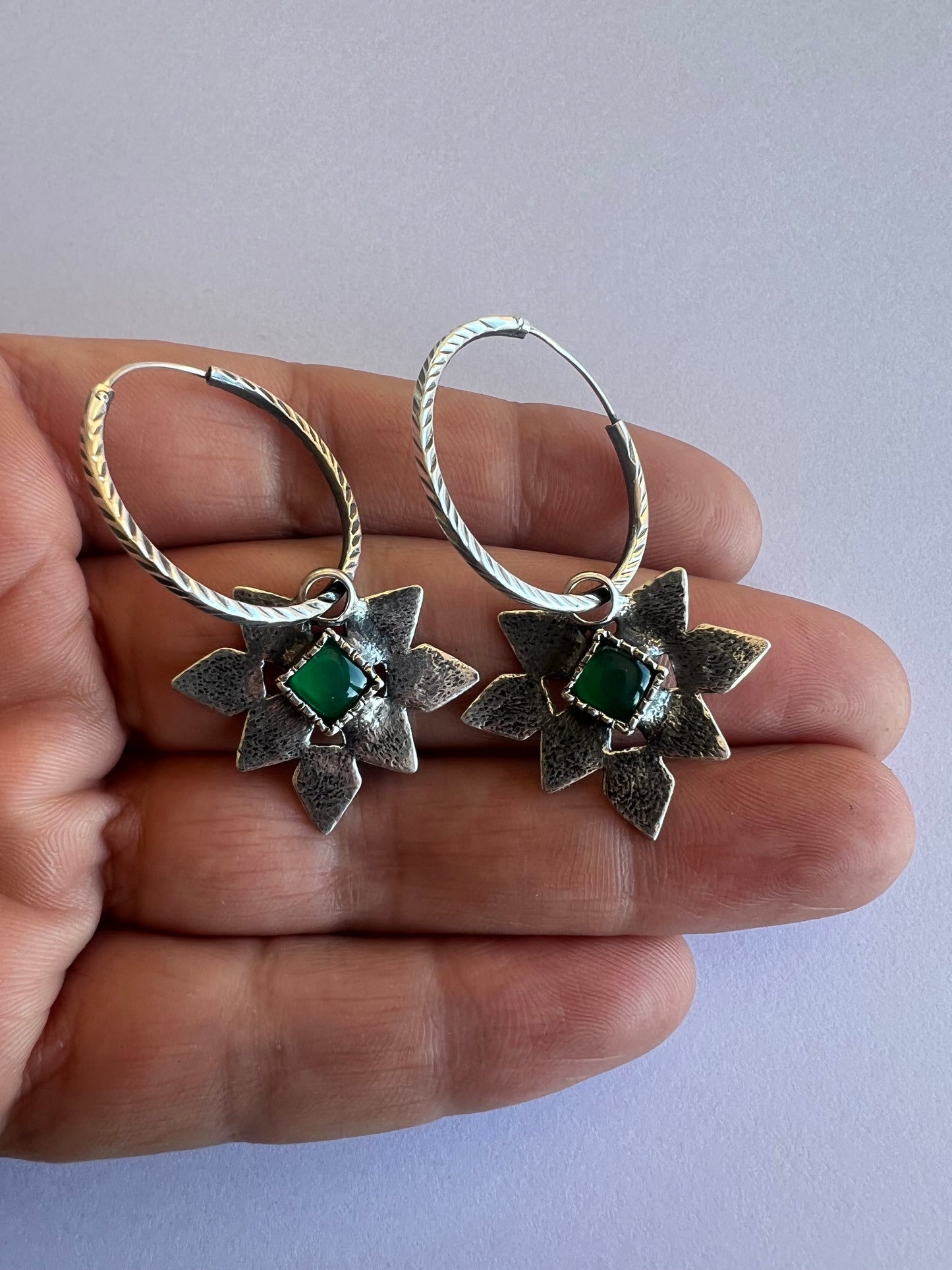 NEW! Aros Niulars Rosa (Ónix verde)