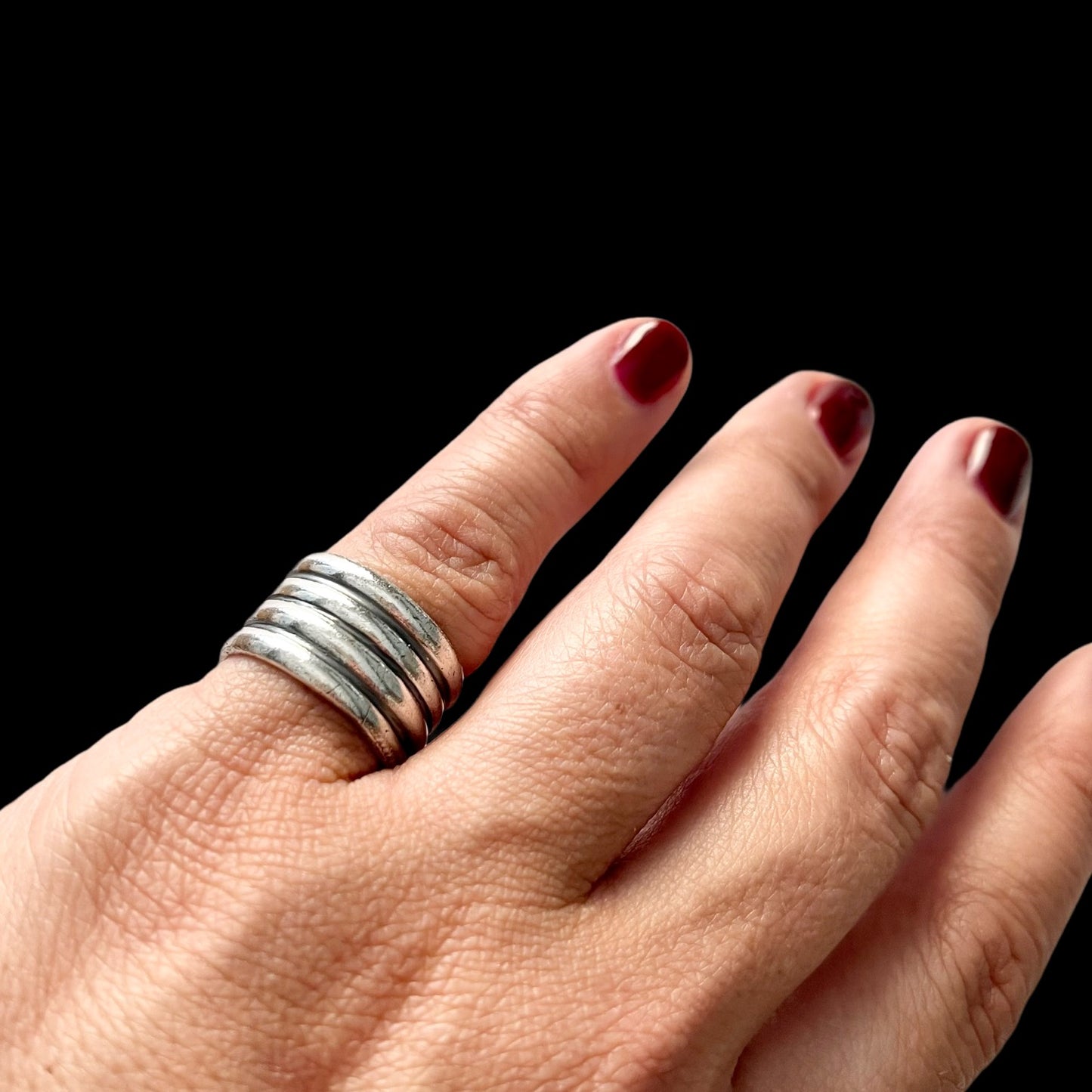 Anillo Media Caña Cuadruple - Talla 12 y 19