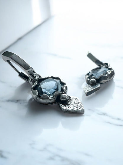 NEW! Aros Niulars zigzag diamante (Topacio sky)
