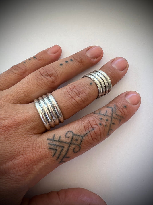 Anillo Media Caña Cuadruple - Talla 12 y 19
