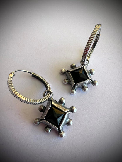 Aros Baby Piramide Rombo G Cuarzo Cristal