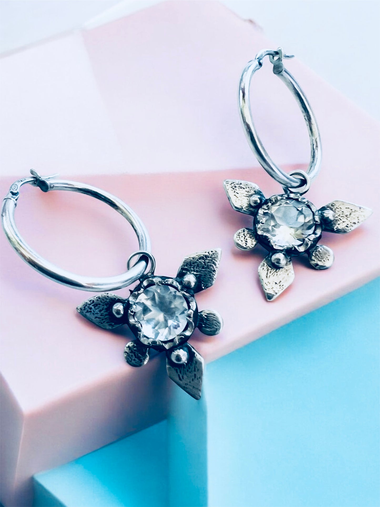 Aros zigzag Scyther - Cuarzo cristal