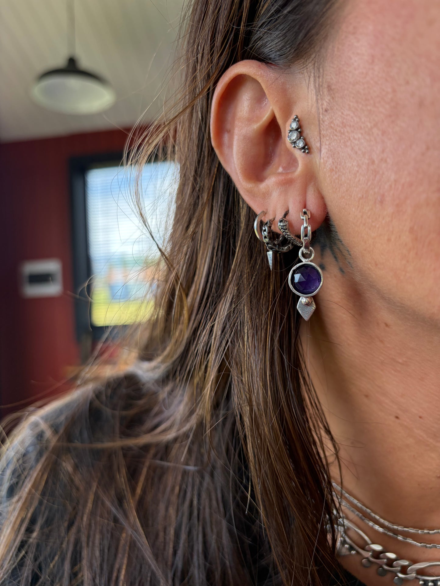 NEW! Aros Niulars Diamante (Amatista)