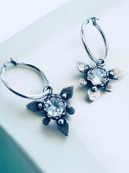 Aros zigzag Scyther - Cuarzo cristal