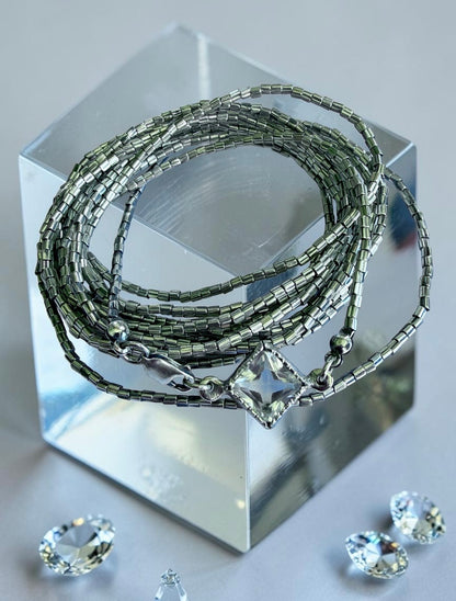 NEW! Pulsera Mostacilla Hilada fancy broche