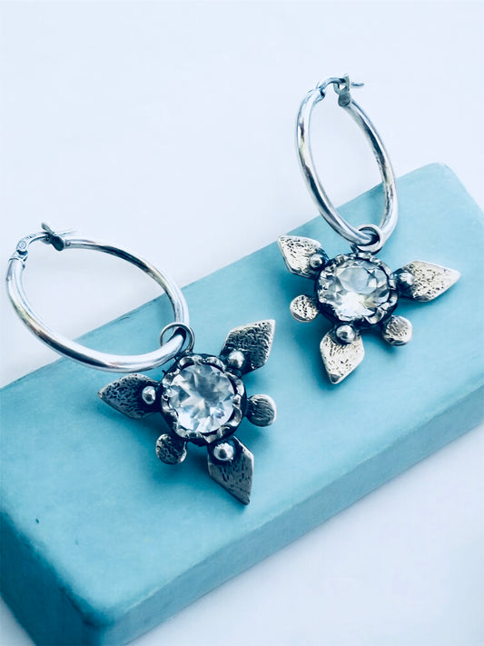 Aros zigzag Scyther - Cuarzo cristal