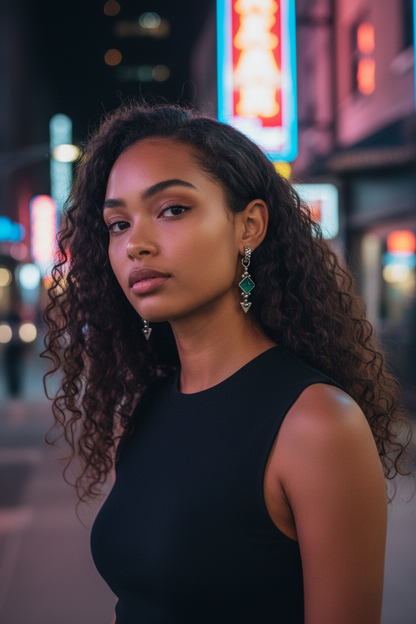 NEW! Aros “Santina” (Onix verde)