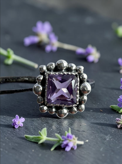 NEW! Anillo Flo - Talla 14 , Amatista