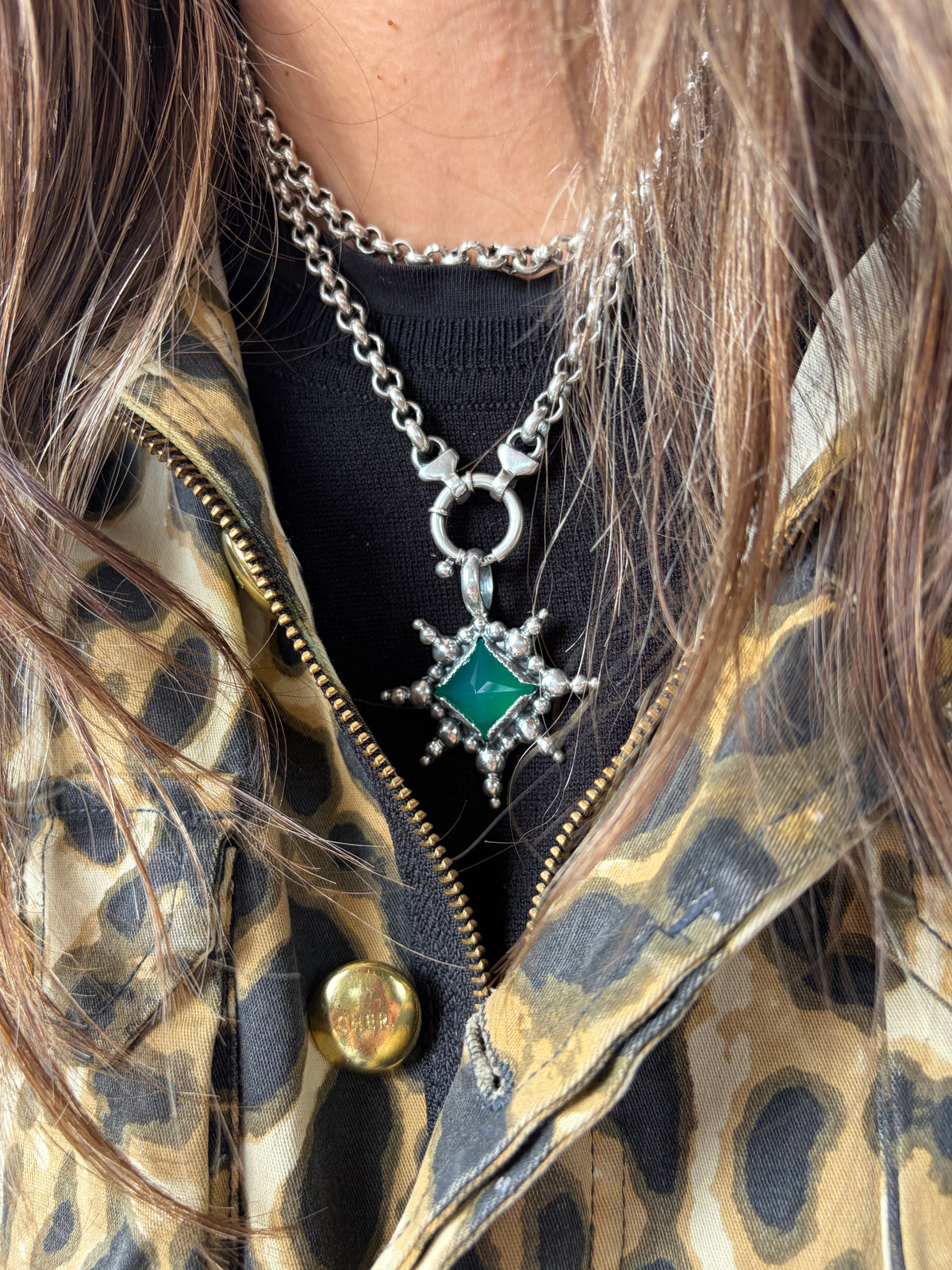 NEW! Colgante Piramide "Firework" Onix verde