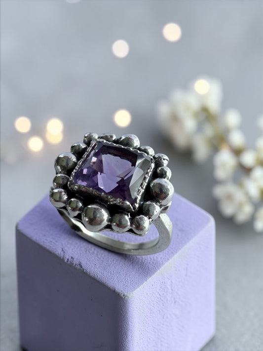 NEW! Anillo Flo - Talla 14 , Amatista