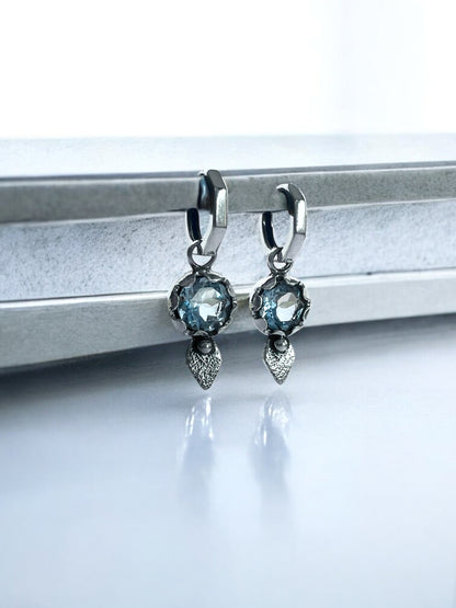 NEW! Aros Niulars zigzag diamante (Topacio sky)