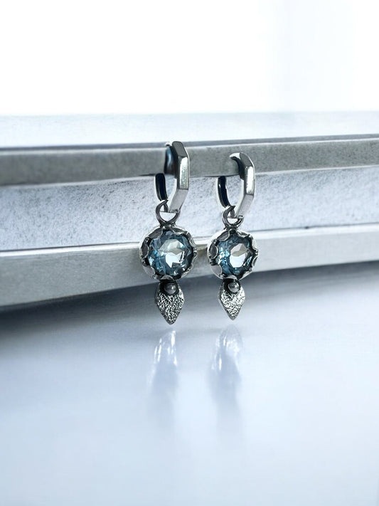 NEW! Aros Niulars zigzag diamante (Topacio sky)