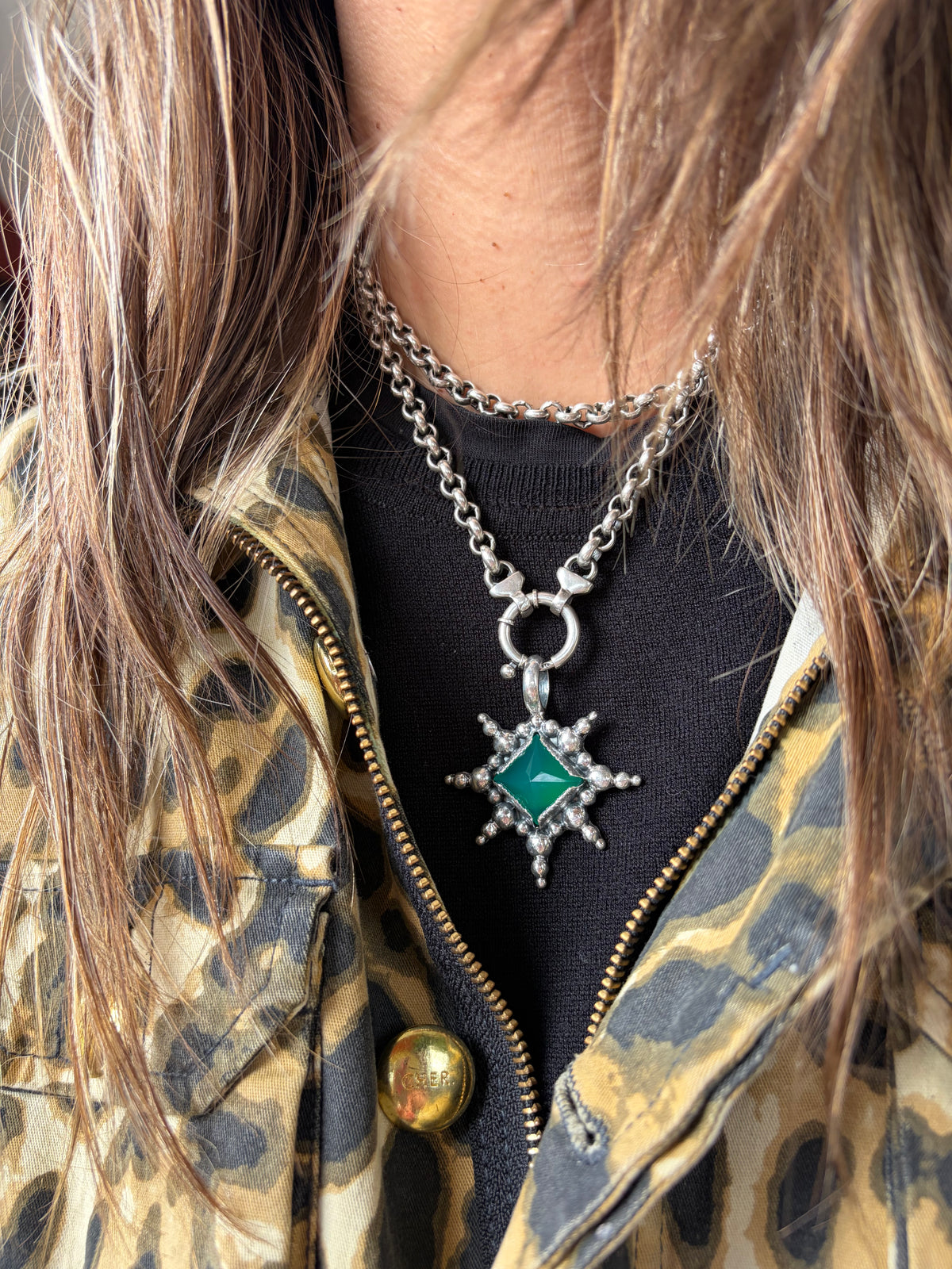 NEW! Colgante Piramide "Firework" Onix verde