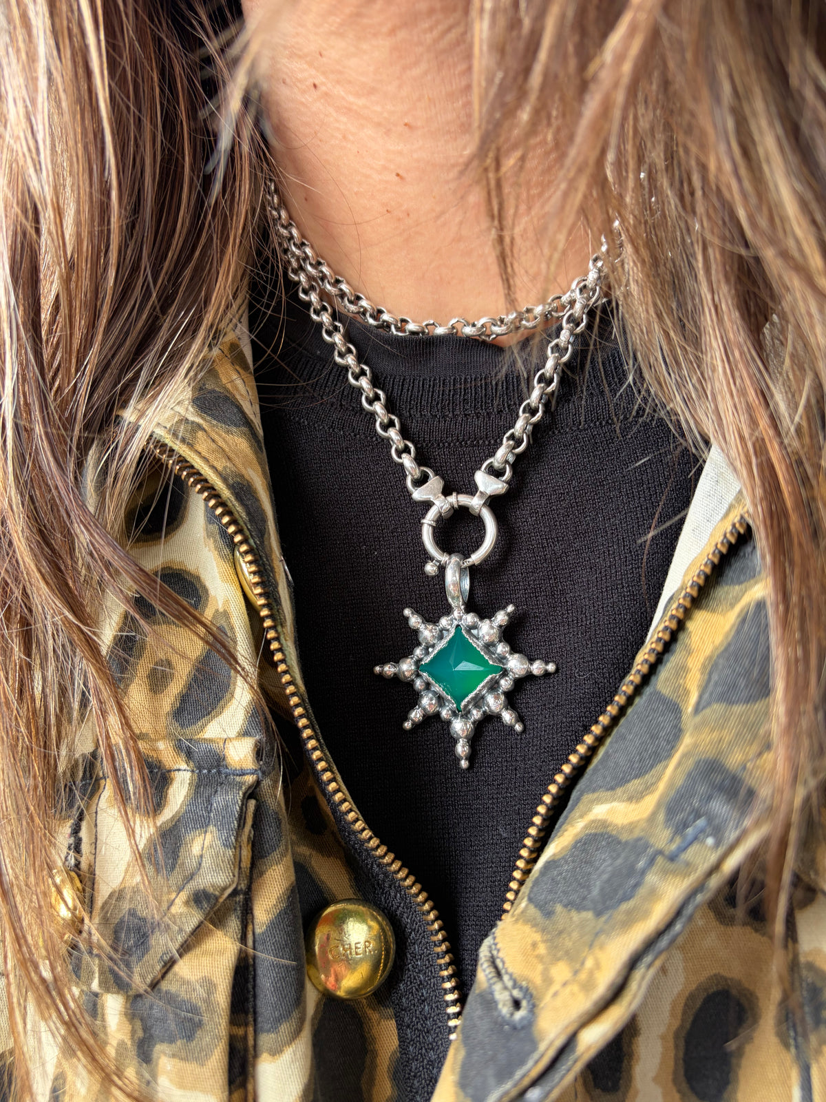 NEW! Colgante Piramide "Firework" Onix verde