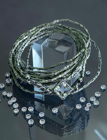 NEW! Pulsera Mostacilla Hilada fancy broche