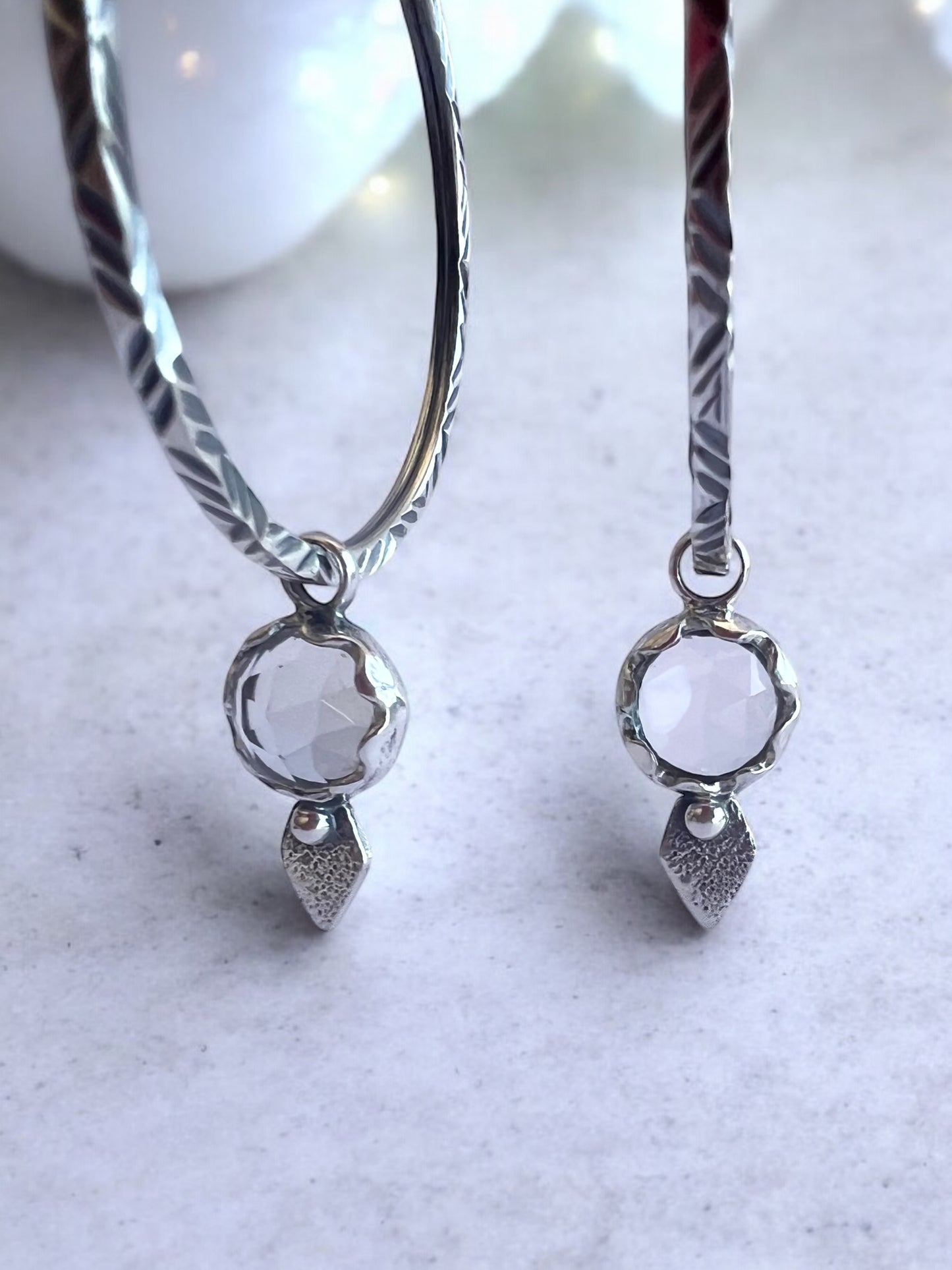 Aros Niulars zigzag diamante - Cuarzo cristal