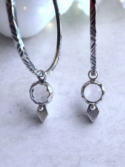 Aros Niulars zigzag diamante - Cuarzo cristal