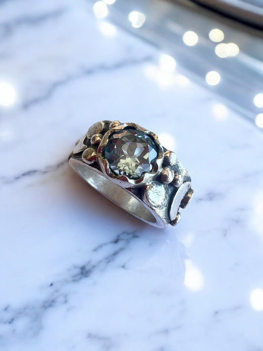 Anillo Galáctik zigzag - Topacio sky - Talla 18