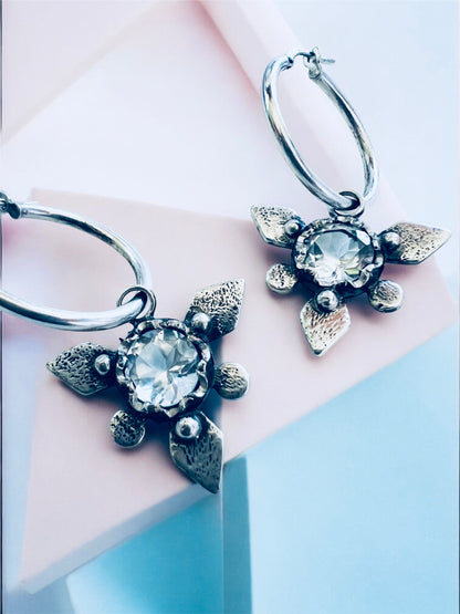 Aros zigzag Scyther - Cuarzo cristal